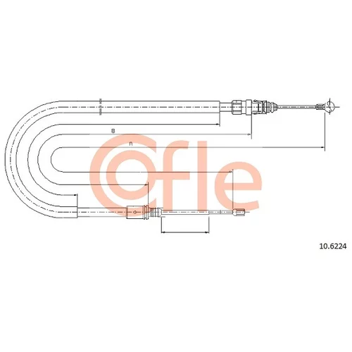 Ťažné lanko parkovacej brzdy COFLE 92.10.6224