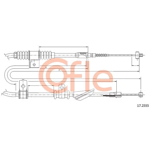 Ťažné lanko parkovacej brzdy COFLE 92.17.2555