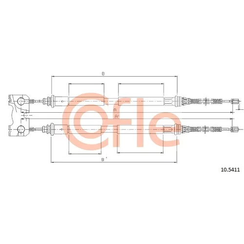 Ťažné lanko parkovacej brzdy COFLE 10.5411