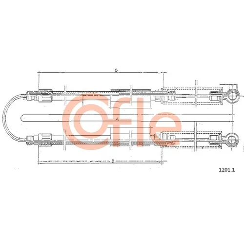 Ťažné lanko parkovacej brzdy COFLE 1201.1