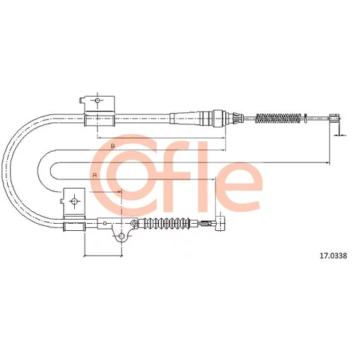 Ťažné lanko parkovacej brzdy COFLE 17.0338