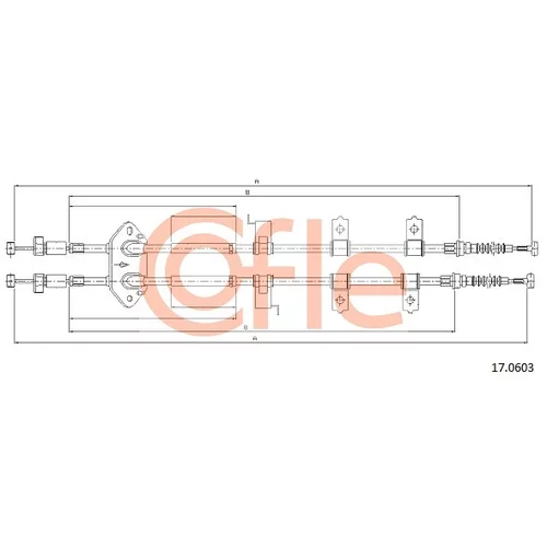 Ťažné lanko parkovacej brzdy 17.0603 /COFLE/