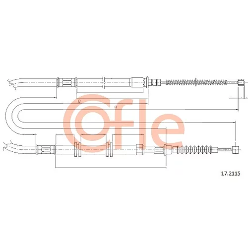 Ťažné lanko parkovacej brzdy COFLE 17.2115