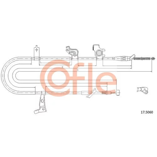 Ťažné lanko parkovacej brzdy COFLE 17.5060