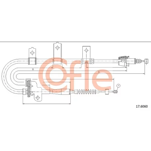 Ťažné lanko parkovacej brzdy COFLE 17.6060