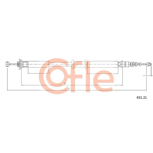 Ťažné lanko parkovacej brzdy COFLE 631.21