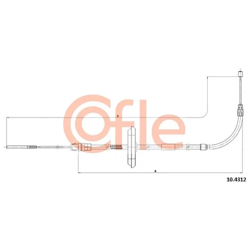 Ťažné lanko parkovacej brzdy 10.4312 /COFLE/