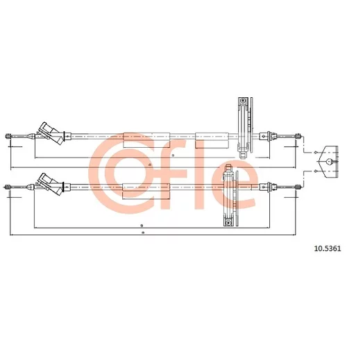 Ťažné lanko parkovacej brzdy COFLE 10.5361