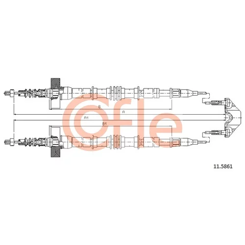 Ťažné lanko parkovacej brzdy COFLE 11.5861