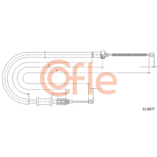 Ťažné lanko parkovacej brzdy COFLE 11.6677