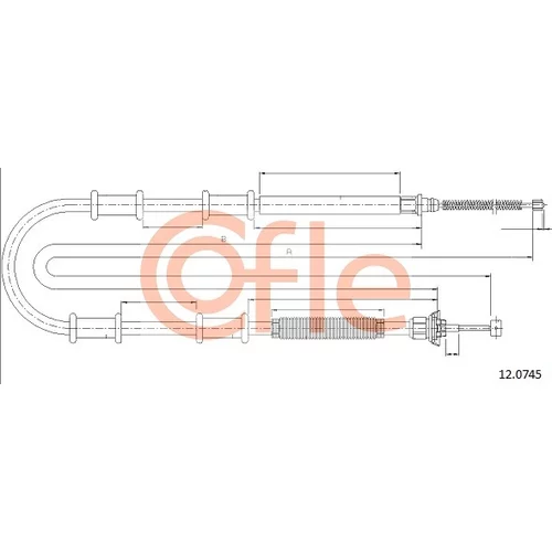 Ťažné lanko parkovacej brzdy COFLE 12.0745