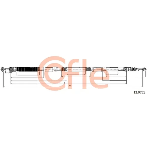 Ťažné lanko parkovacej brzdy COFLE 12.0751