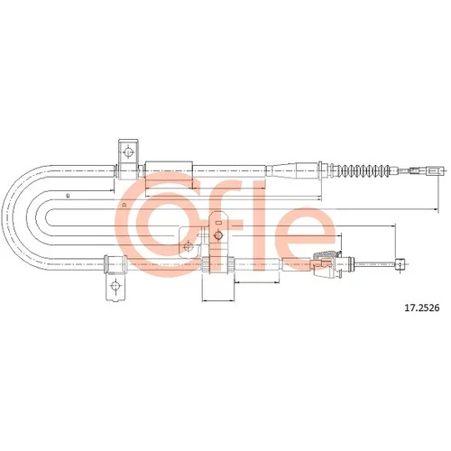 Ťažné lanko parkovacej brzdy COFLE 17.2526