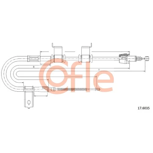 Ťažné lanko parkovacej brzdy 17.6035 /COFLE/