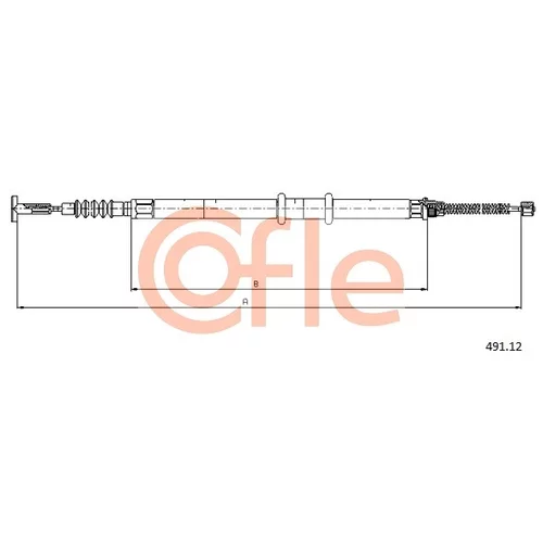 Ťažné lanko parkovacej brzdy COFLE 491.12