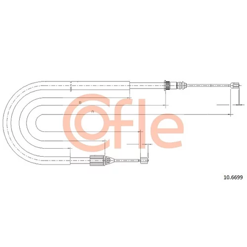 Ťažné lanko parkovacej brzdy COFLE 10.6699