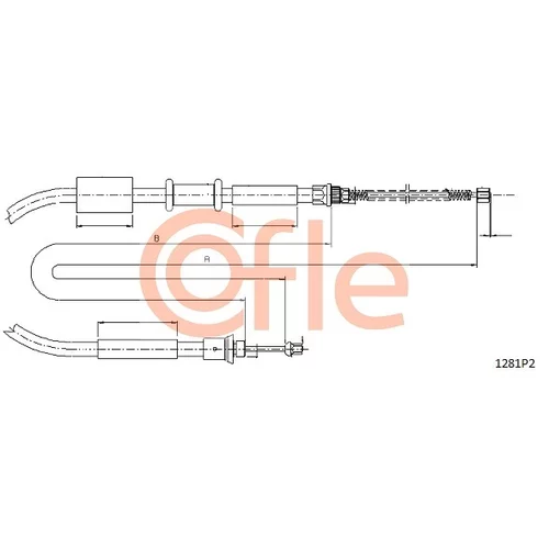 Ťažné lanko parkovacej brzdy COFLE 1281P2