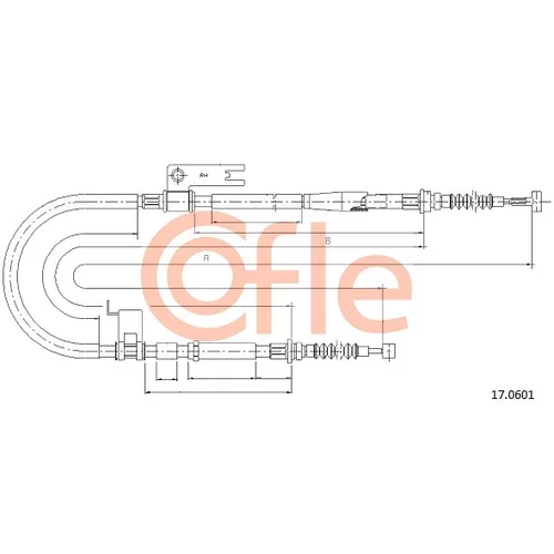 Ťažné lanko parkovacej brzdy COFLE 17.0601