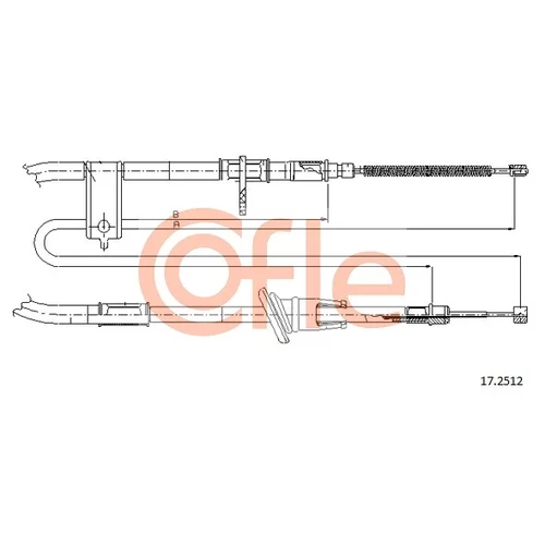 Ťažné lanko parkovacej brzdy COFLE 17.2512