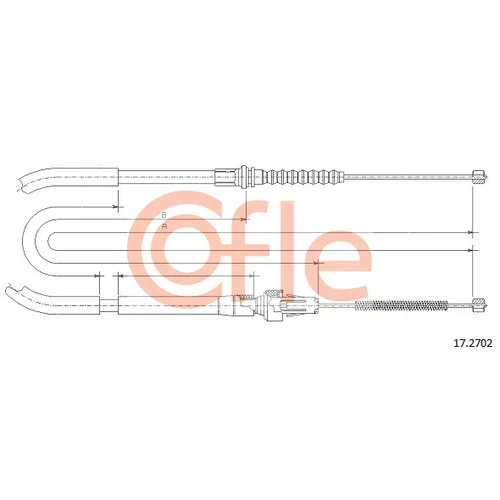 Ťažné lanko parkovacej brzdy COFLE 17.2702