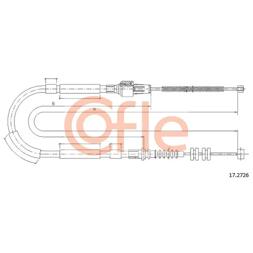 Ťažné lanko parkovacej brzdy COFLE 17.2726