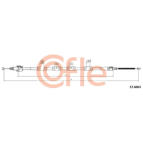 Ťažné lanko parkovacej brzdy COFLE 17.6063
