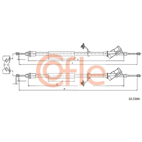 Ťažné lanko parkovacej brzdy COFLE 10.5364