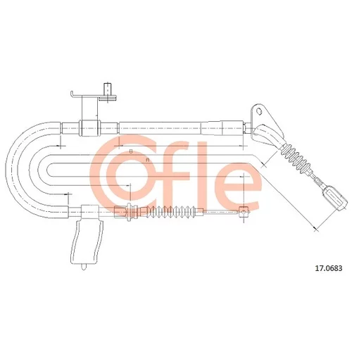 Ťažné lanko parkovacej brzdy COFLE 17.0683