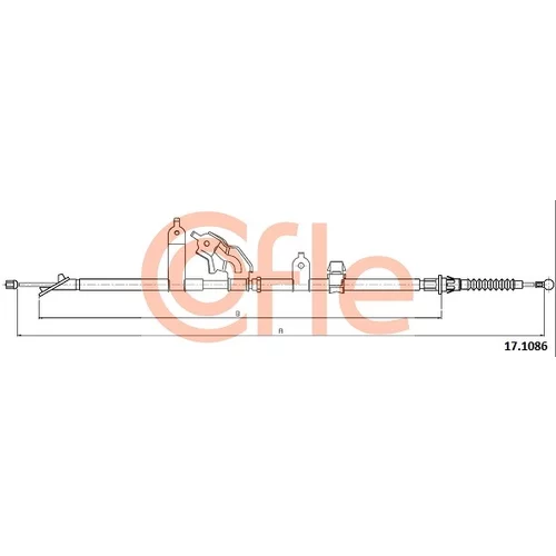 Ťažné lanko parkovacej brzdy COFLE 17.1086