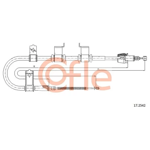 Ťažné lanko parkovacej brzdy COFLE 17.2542