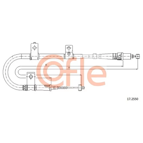 Ťažné lanko parkovacej brzdy COFLE 17.2550