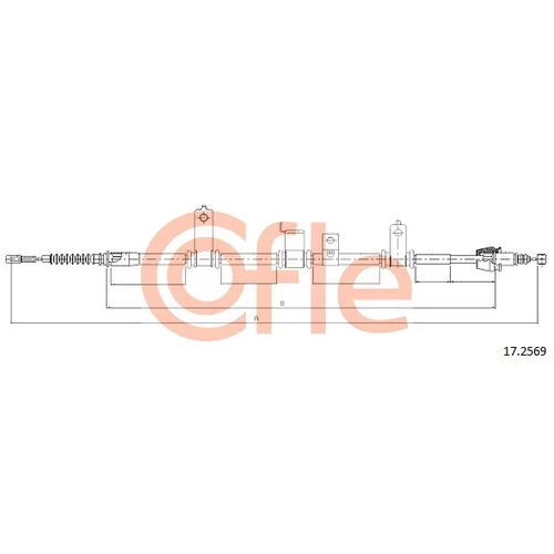 Ťažné lanko parkovacej brzdy COFLE 17.2569