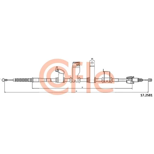 Ťažné lanko parkovacej brzdy COFLE 17.2581
