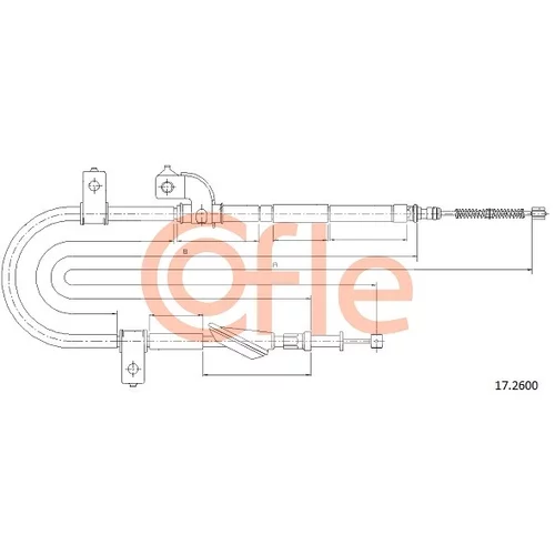 Ťažné lanko parkovacej brzdy COFLE 17.2600