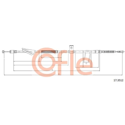 Ťažné lanko parkovacej brzdy COFLE 17.3512