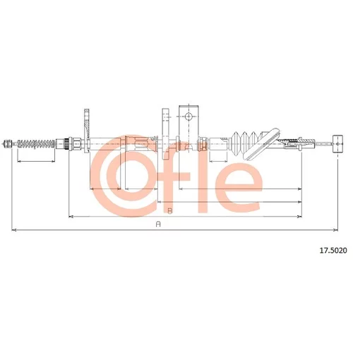 Ťažné lanko parkovacej brzdy COFLE 17.5020