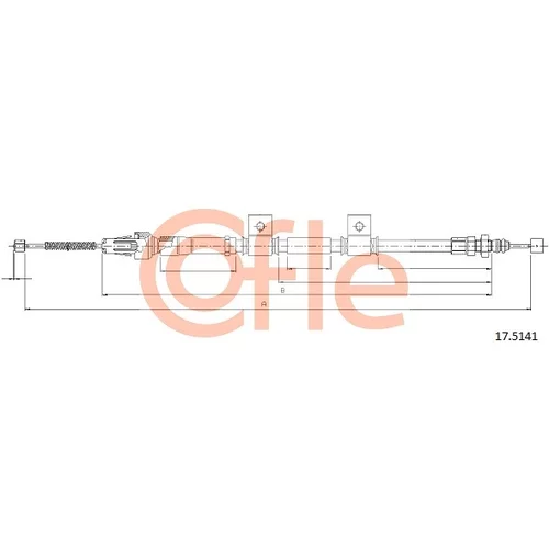 Ťažné lanko parkovacej brzdy COFLE 17.5141