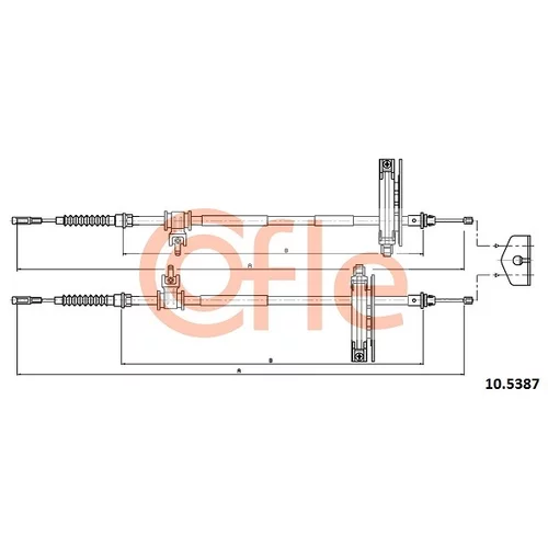 Ťažné lanko parkovacej brzdy COFLE 92.10.5387