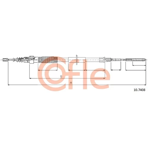 Ťažné lanko parkovacej brzdy 92.10.7408 /COFLE/