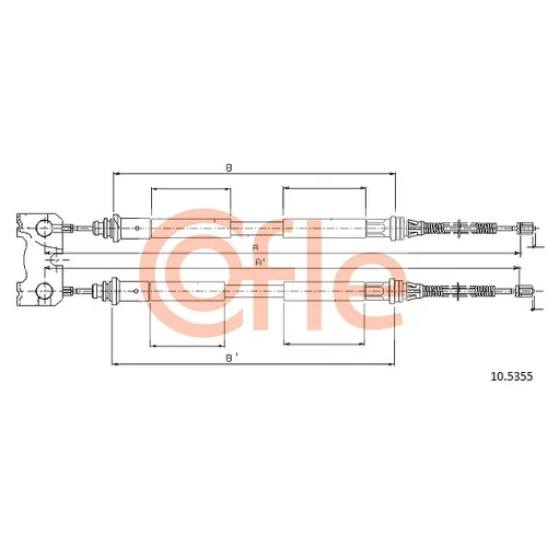 Ťažné lanko parkovacej brzdy COFLE 10.5355