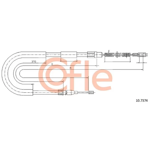 Ťažné lanko parkovacej brzdy COFLE 10.7374
