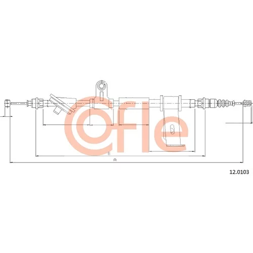 Ťažné lanko parkovacej brzdy COFLE 12.0103