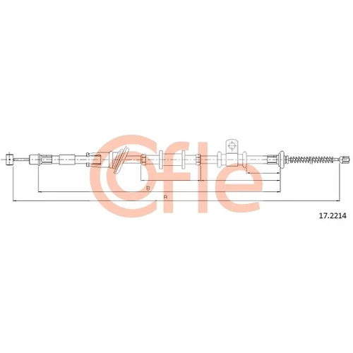 Ťažné lanko parkovacej brzdy COFLE 17.2214