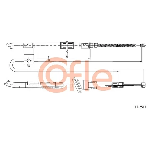 Ťažné lanko parkovacej brzdy COFLE 17.2511