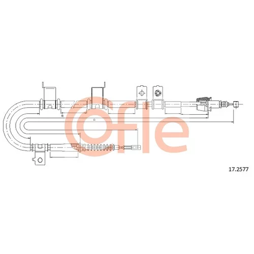 Ťažné lanko parkovacej brzdy COFLE 17.2577