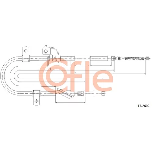 Ťažné lanko parkovacej brzdy COFLE 17.2602