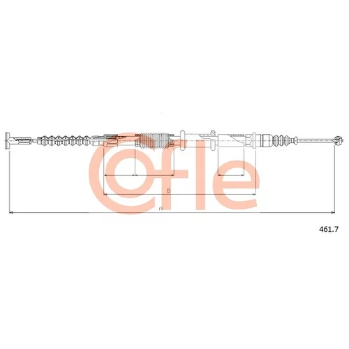 Ťažné lanko parkovacej brzdy COFLE 461.7