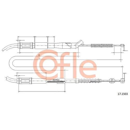 Ťažné lanko parkovacej brzdy COFLE 92.17.1503