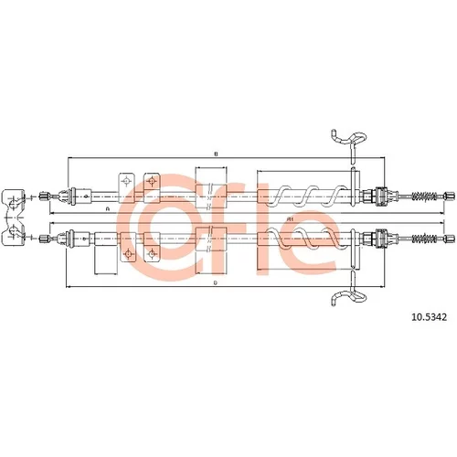 Ťažné lanko parkovacej brzdy COFLE 10.5342