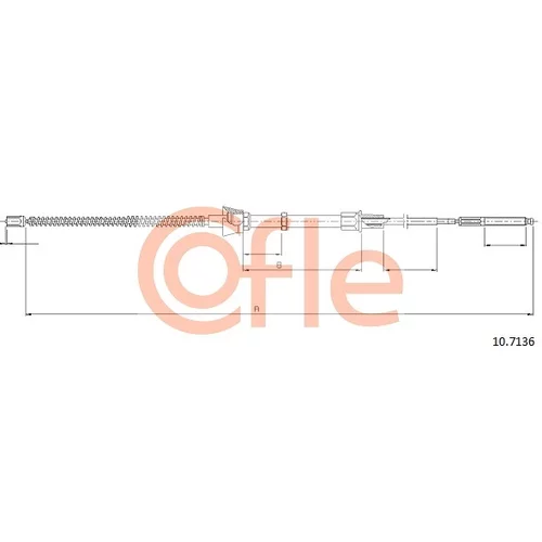 Ťažné lanko parkovacej brzdy COFLE 10.7136